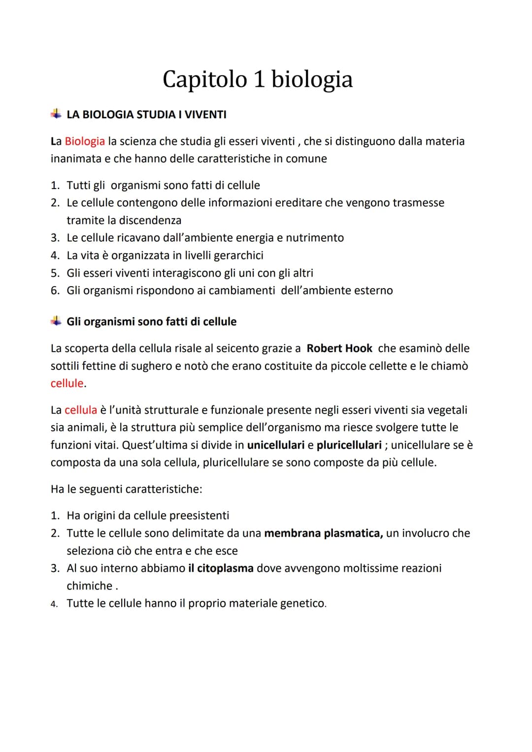 Capitolo 1 biologia
LA BIOLOGIA STUDIA I VIVENTI
La Biologia la scienza che studia gli esseri viventi, che si distinguono dalla materia
inan
