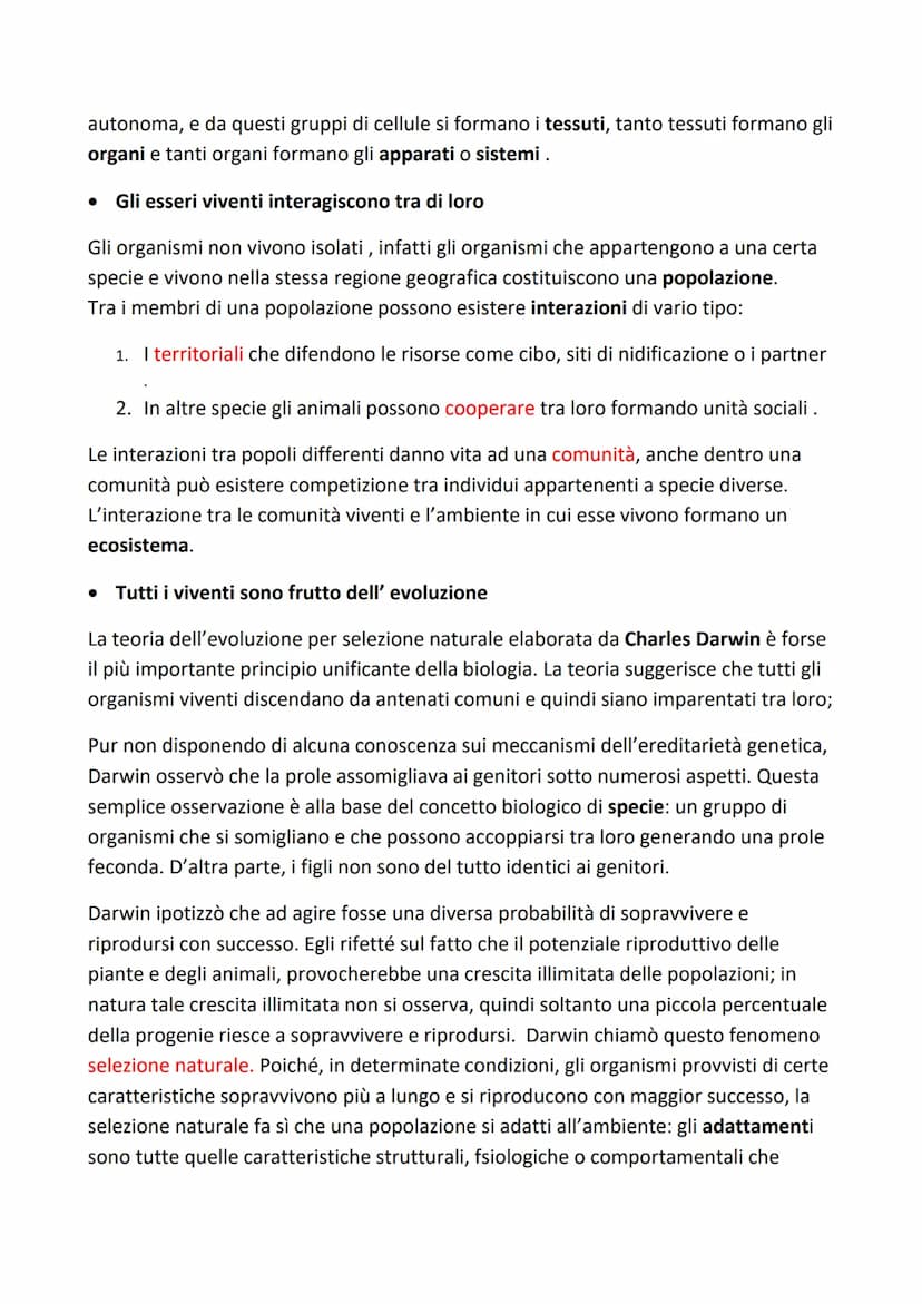 Capitolo 1 biologia
LA BIOLOGIA STUDIA I VIVENTI
La Biologia la scienza che studia gli esseri viventi, che si distinguono dalla materia
inan