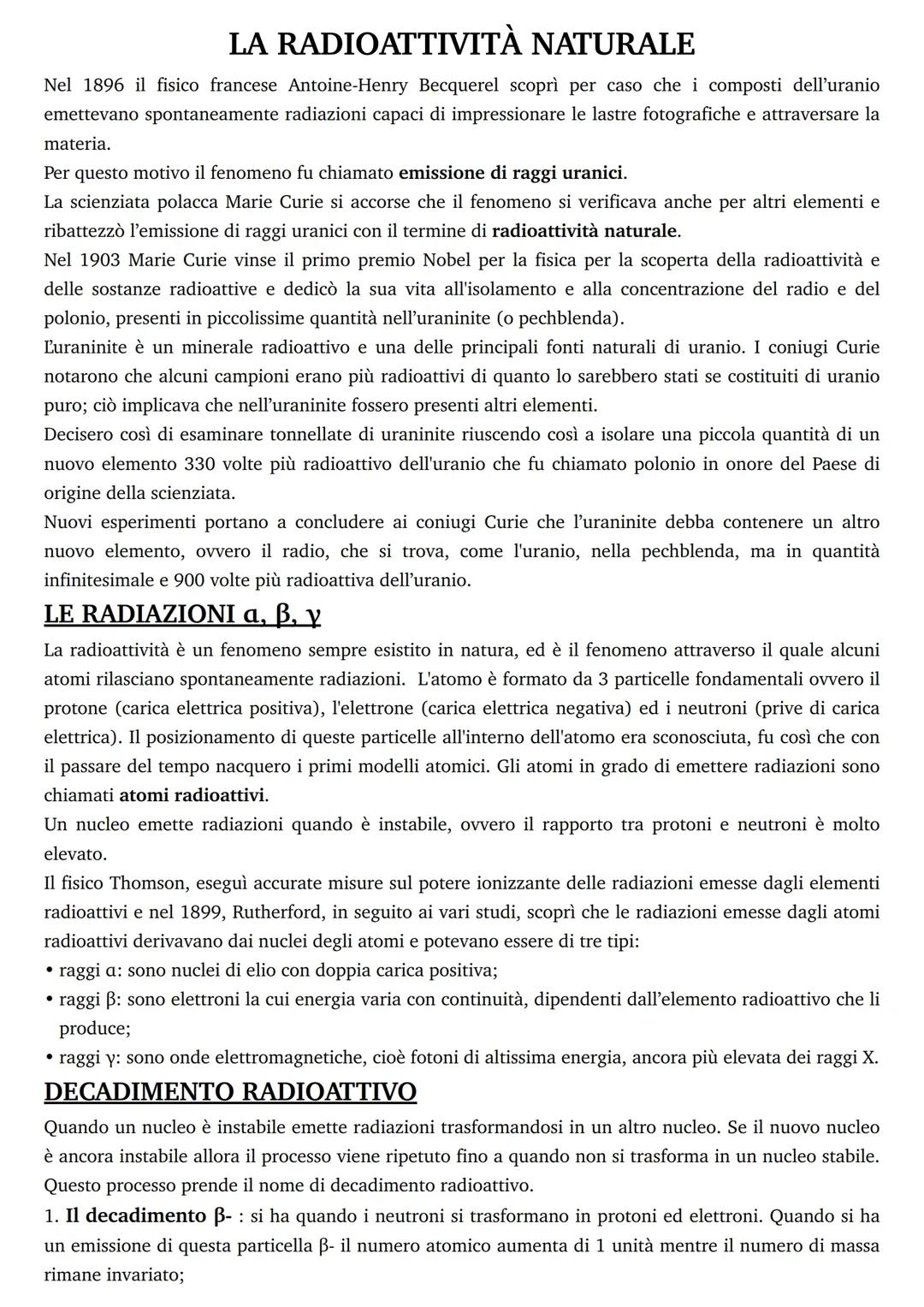 Radioattività naturale 