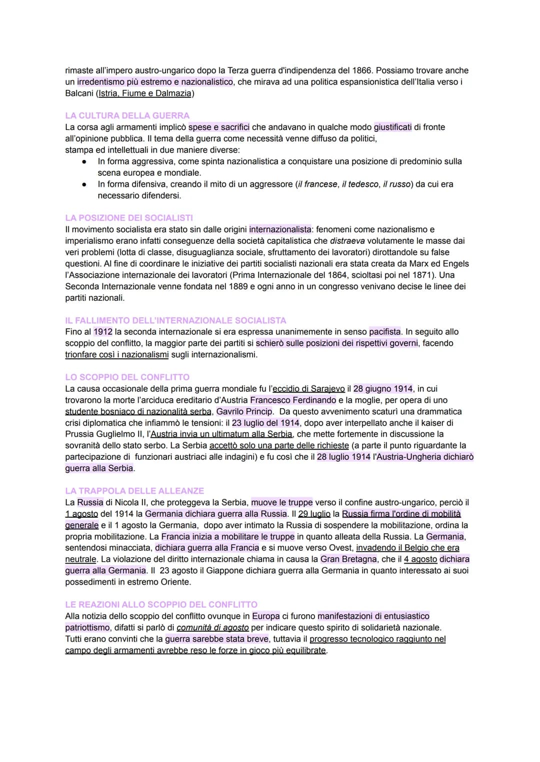 UN CONFLITTO PER L'EGEMONIA
Secondo lo storico inglese Hobsbawn il Novecento inizia con la prima guerra mondiale, considerando i
primi 14 an