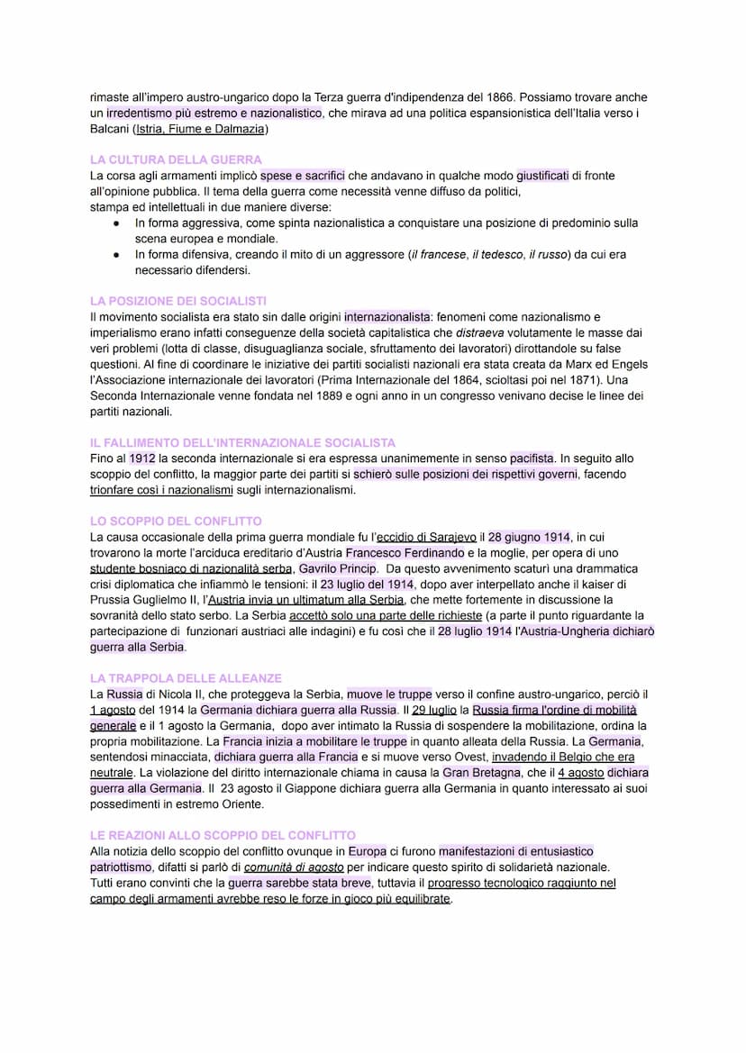 UN CONFLITTO PER L'EGEMONIA
Secondo lo storico inglese Hobsbawn il Novecento inizia con la prima guerra mondiale, considerando i
primi 14 an