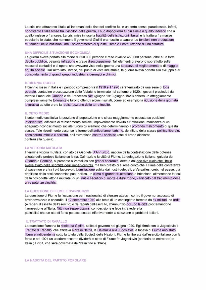 UN CONFLITTO PER L'EGEMONIA
Secondo lo storico inglese Hobsbawn il Novecento inizia con la prima guerra mondiale, considerando i
primi 14 an