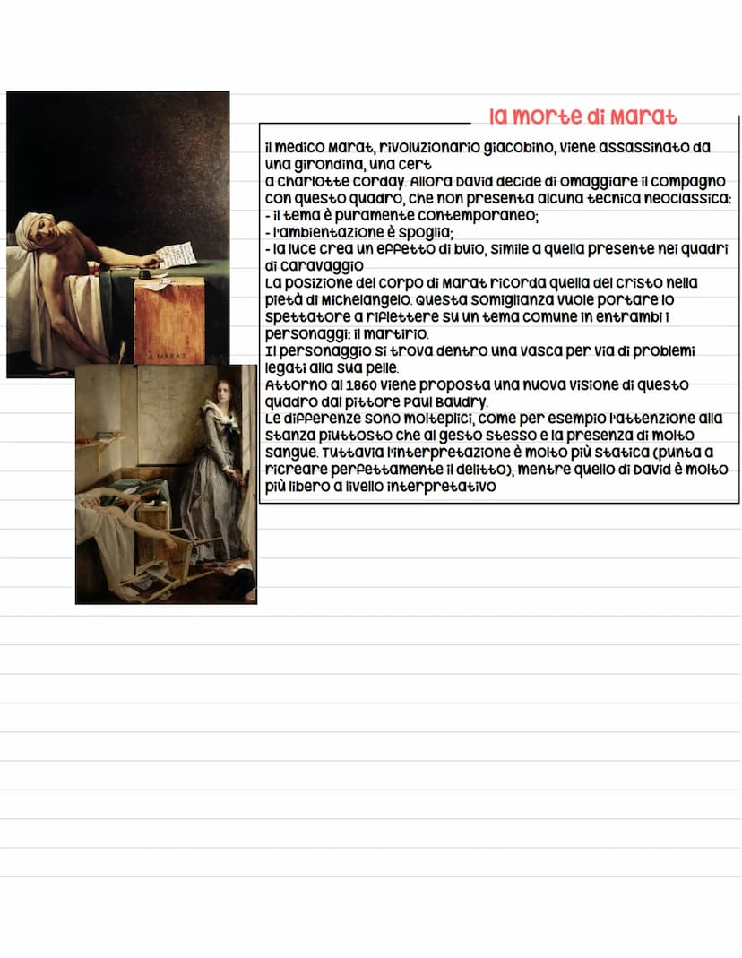 Jacques Louis David
Vita
artista francese che incarna gli ideali classici nella pittura. La sua pittura è collegata strettamente
alla storia