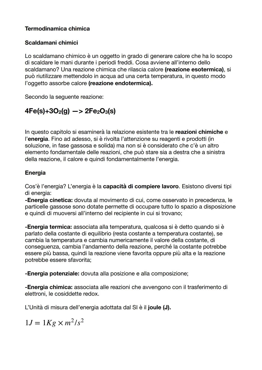 Termodinamica chimica
Scaldamani chimici
Lo scaldamano chimico è un oggetto in grado di generare calore che ha lo scopo
di scaldare le mani 