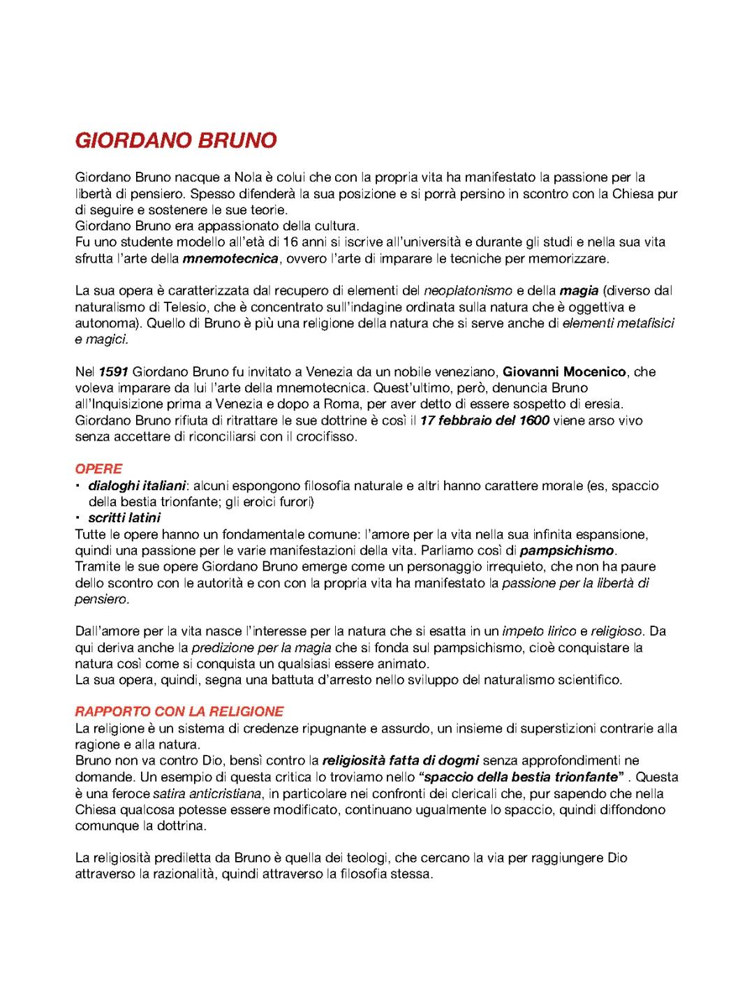 Giordano Bruno, Rivokuzione astronomica (compreso Galilei) e Rivoluzione scientifica 