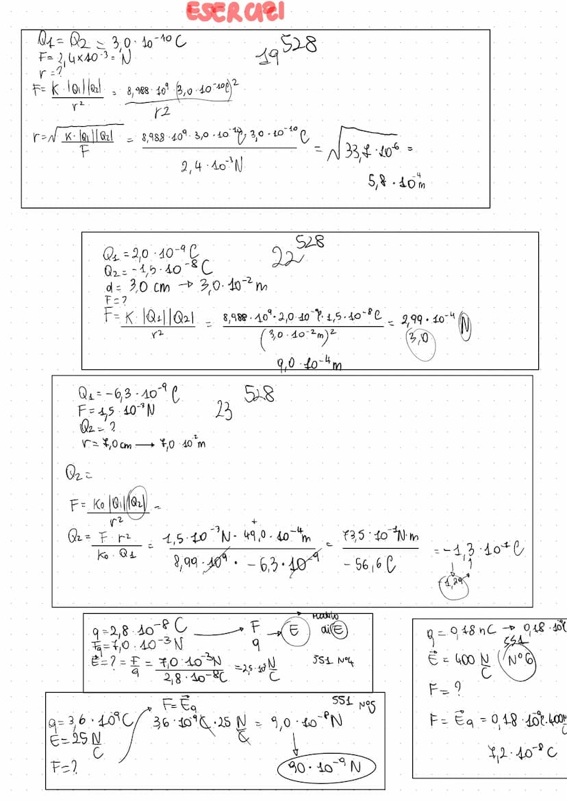 Fisica
IL CAMPO ELETTRICO
18° capitolo Il Campo Elettrico
La forza elettrica agisce a distanza, infatti due cariche puntiformi esercitano Un