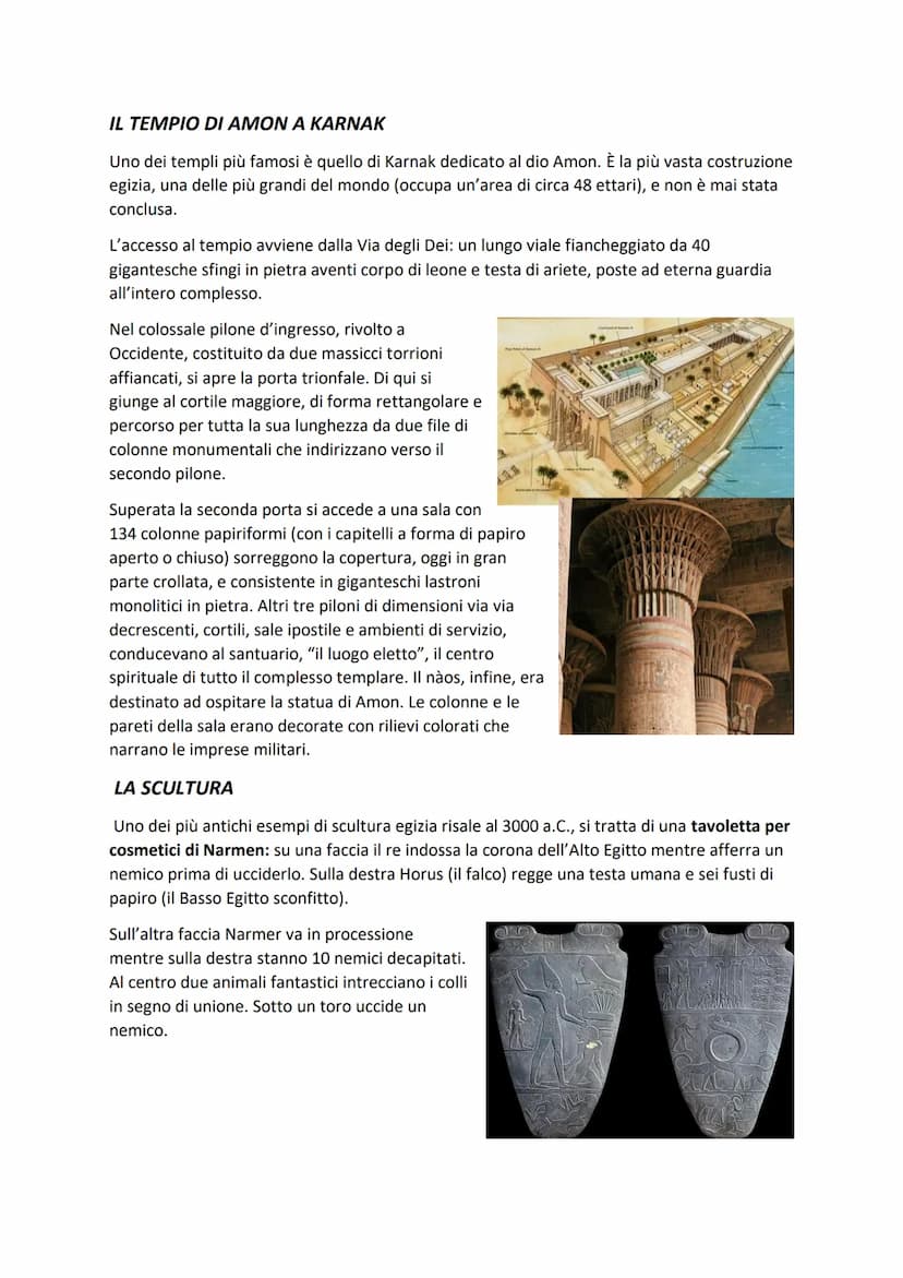 L'arte egizia
Per circa 3 millenni (dal 2800 a.C. fino alla conquista romana) ha mantenuto caratteristiche
proprie, autonome e ben riconosci