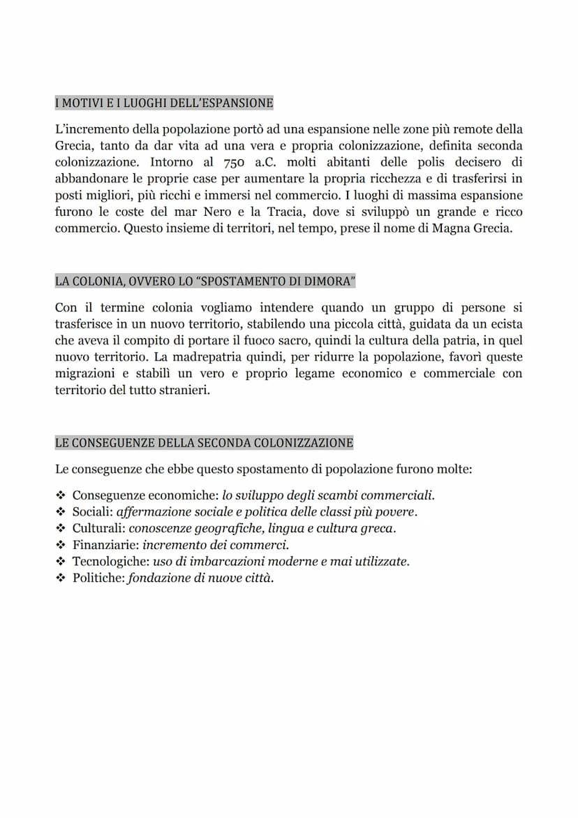 "La nuova forma politica della polis"
RIASSUNTI
UN MONDO DI CITTA'
Intorno alle coste del mar Egeo, nacquero molte polis, ossia città-stato
