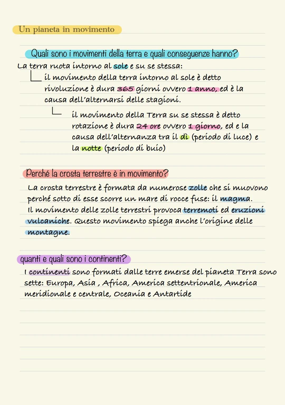 I Movimenti della Terra: Rotazione e Rivoluzione