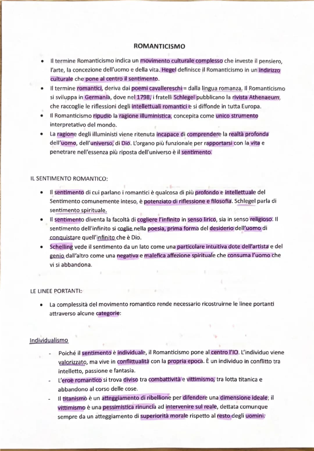 # ROMANTICISMO

- Il termine Romanticismo indica un movimento culturale complesso che investe il pensiero,
l'arte, la concezione dell'uomo e
