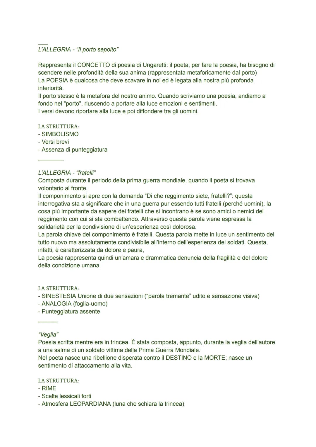 GIUSEPPE UNGARETTI:
-nato nel 1888, Alessandria (Egitto) > genitori di Lucca
-si occupa presto di letteratura leggendo autori MODERNI e CONT