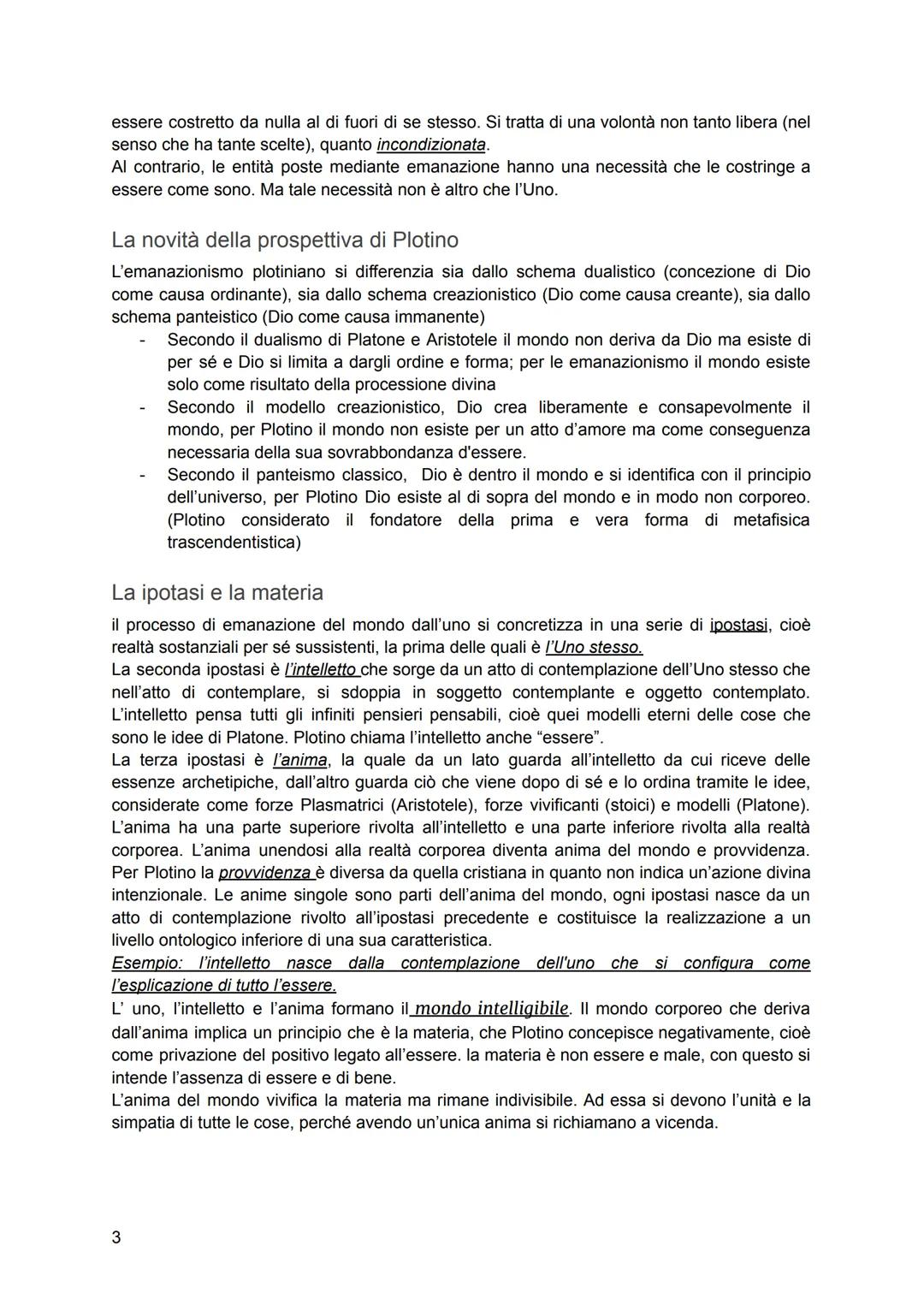 Il neoplatonismo e Plotino
Il neoplatonismo è l'ultima manifestazione del platonismo nel mondo antico. Elementi
pitagorici, aristotelici e s