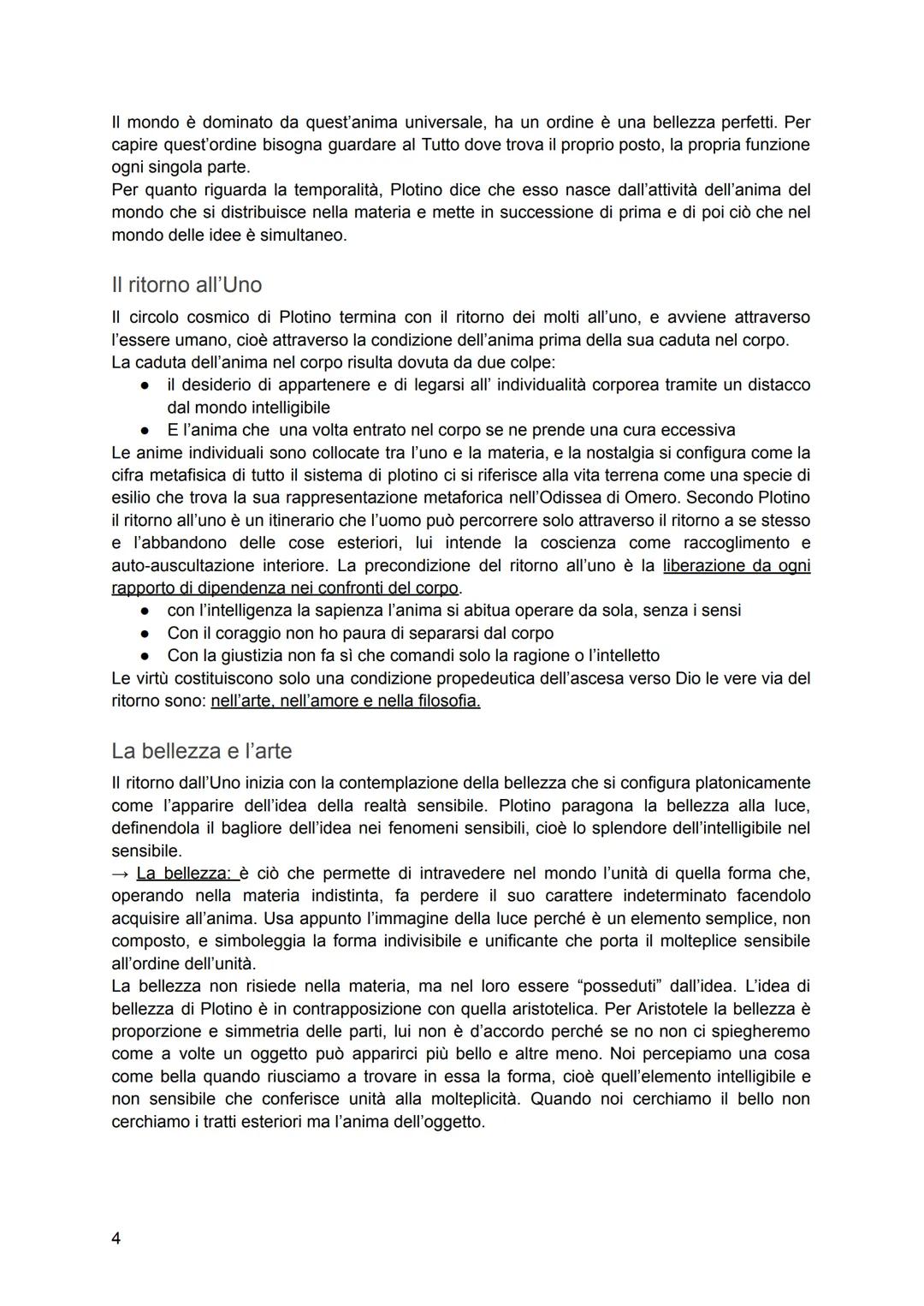 Il neoplatonismo e Plotino
Il neoplatonismo è l'ultima manifestazione del platonismo nel mondo antico. Elementi
pitagorici, aristotelici e s