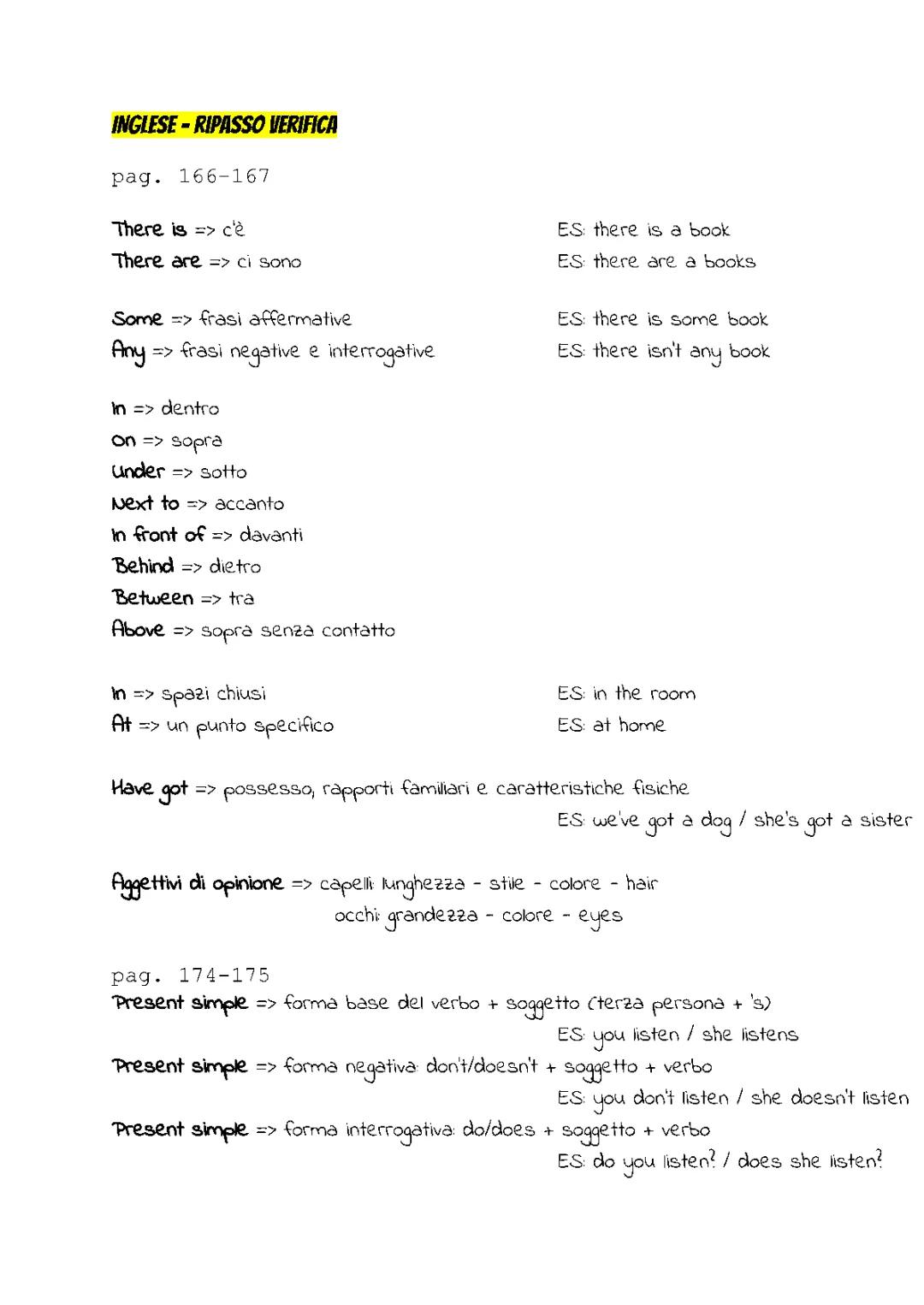 ripasso inglese 