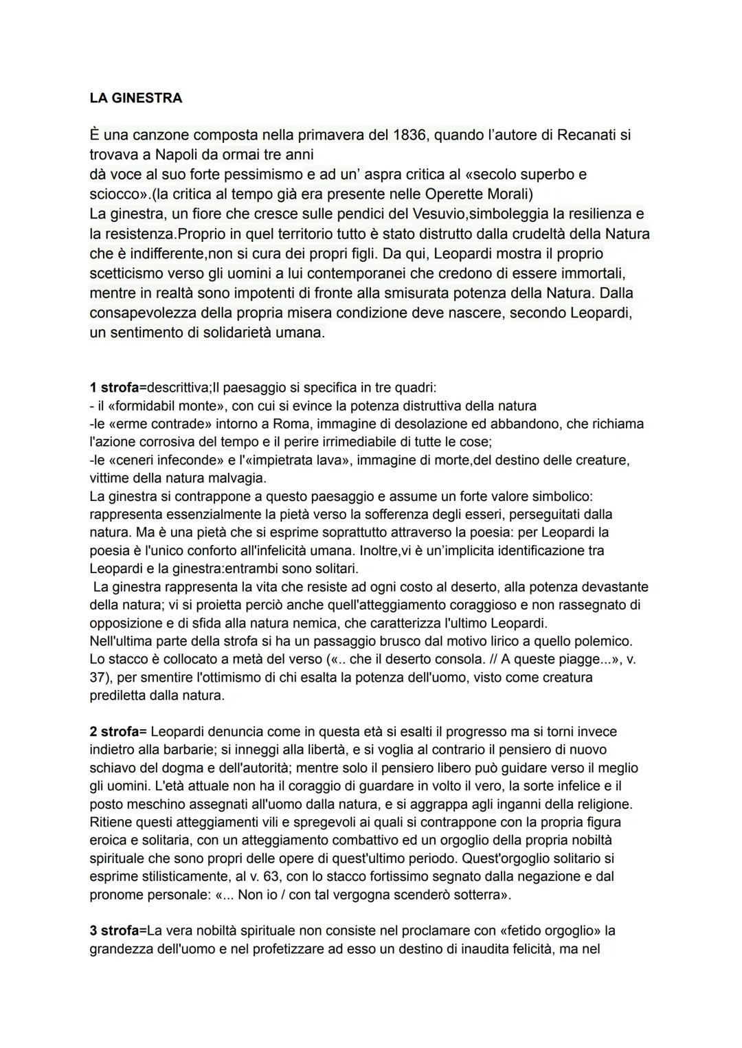 LA GINESTRA - LEOPARDI