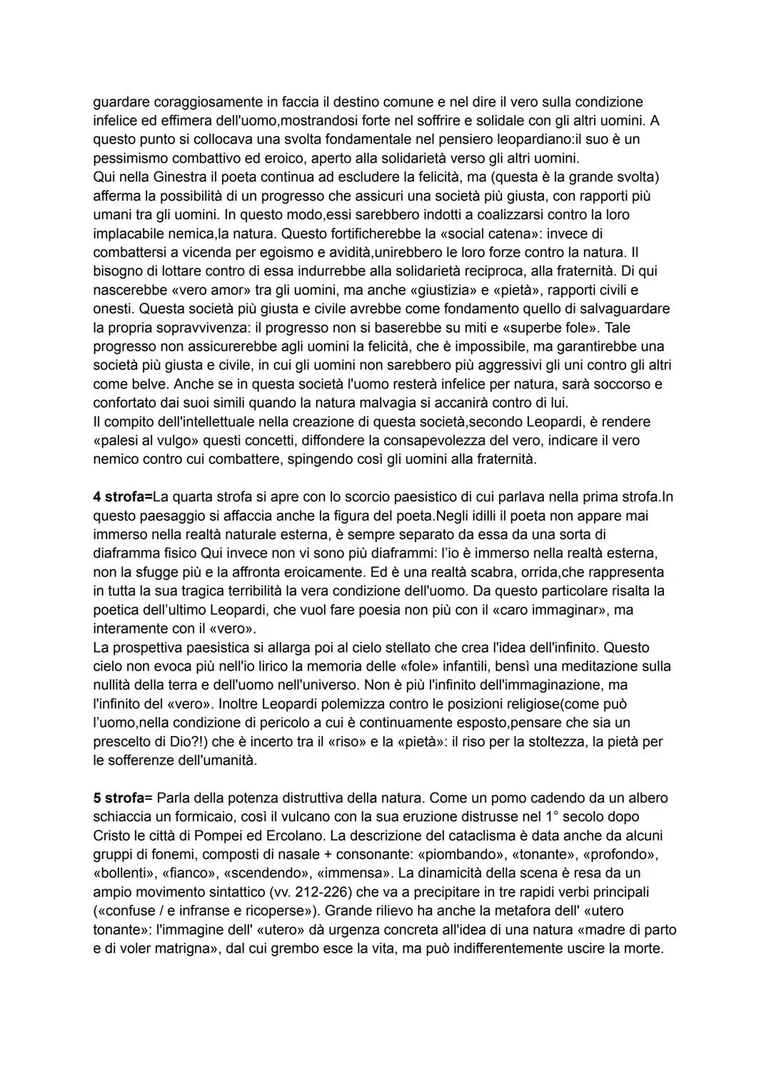 LA GINESTRA
È una canzone composta nella primavera del 1836, quando l'autore di Recanati si
trovava a Napoli da ormai tre anni
dà voce al su
