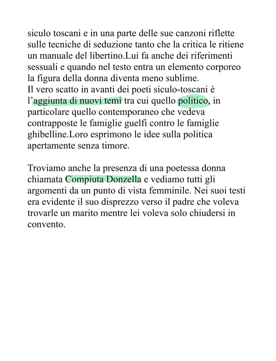 La poesia siculo-Toscana
La poesia siculo toscana nasce a sud presso la corte di
Federico II tra il 1230 e il 1250.
Dopo la morte di Federic