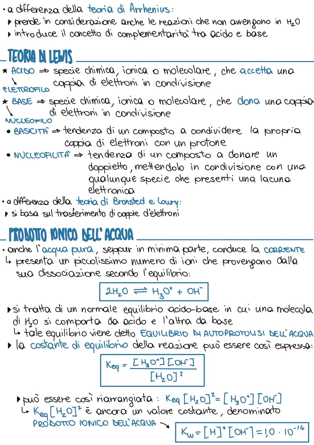 acidi e basi
TEORIA NARRHENIUS
ELETTROLITI → sostanze che, sciolte in H₂O, conducono corrente
elettrica
sostanze che in soluzione acquosa si