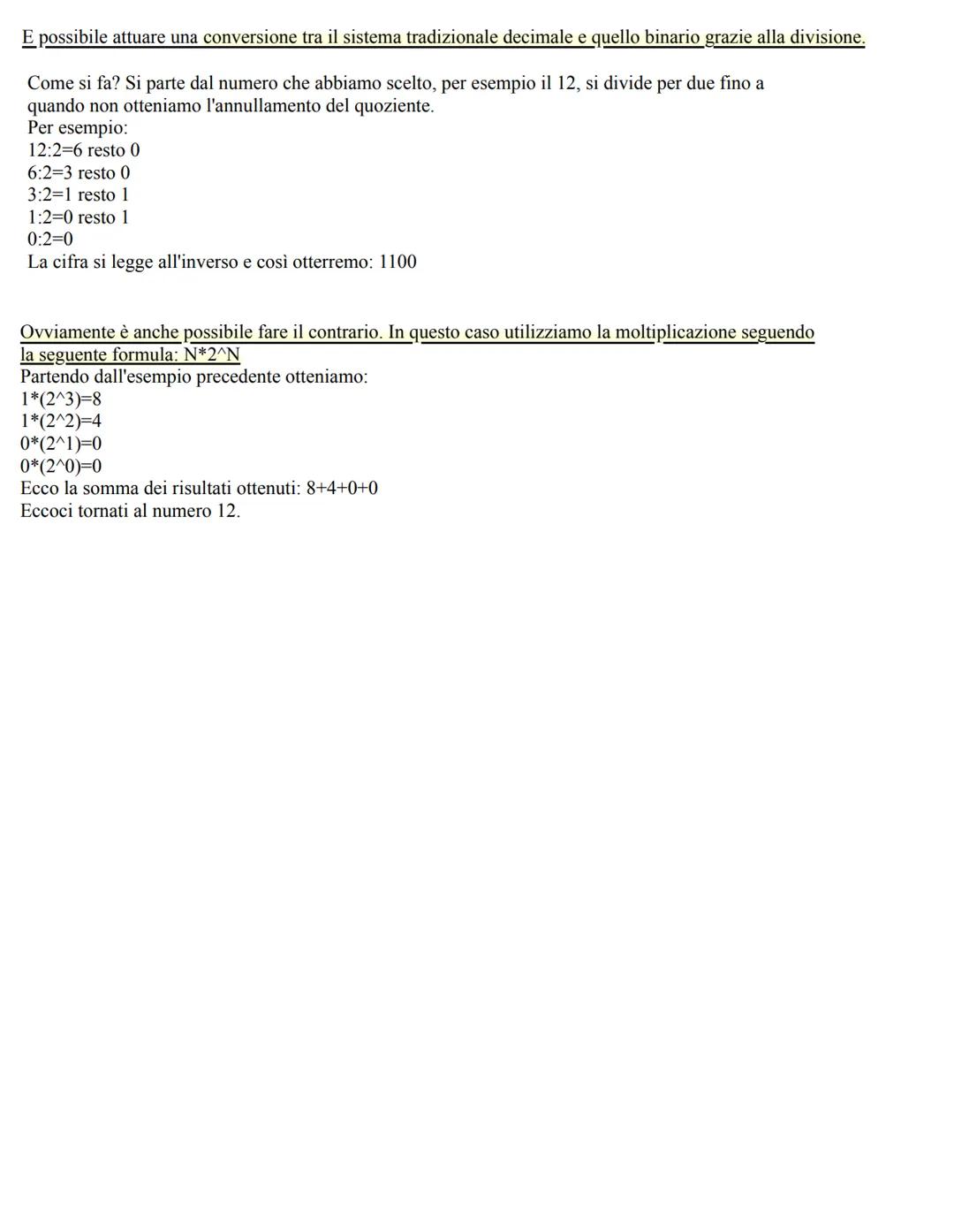 IL CODICE BINARIO
Il sistema numerico binario è un sistema numerico posizionale in base 2.
↓
Esso utilizza solo due simboli, di solito indic