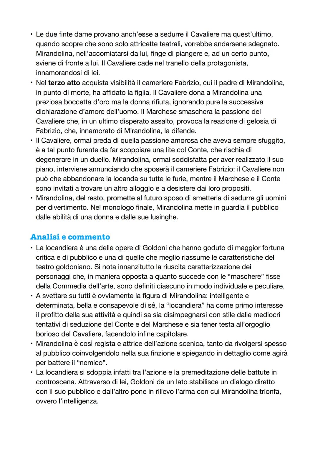 Goldoni e "La Locandiera"
• La locandiera è una commedia in tre atti di Carlo Goldoni, composta nel 1751, al
termine della collaborazione tr