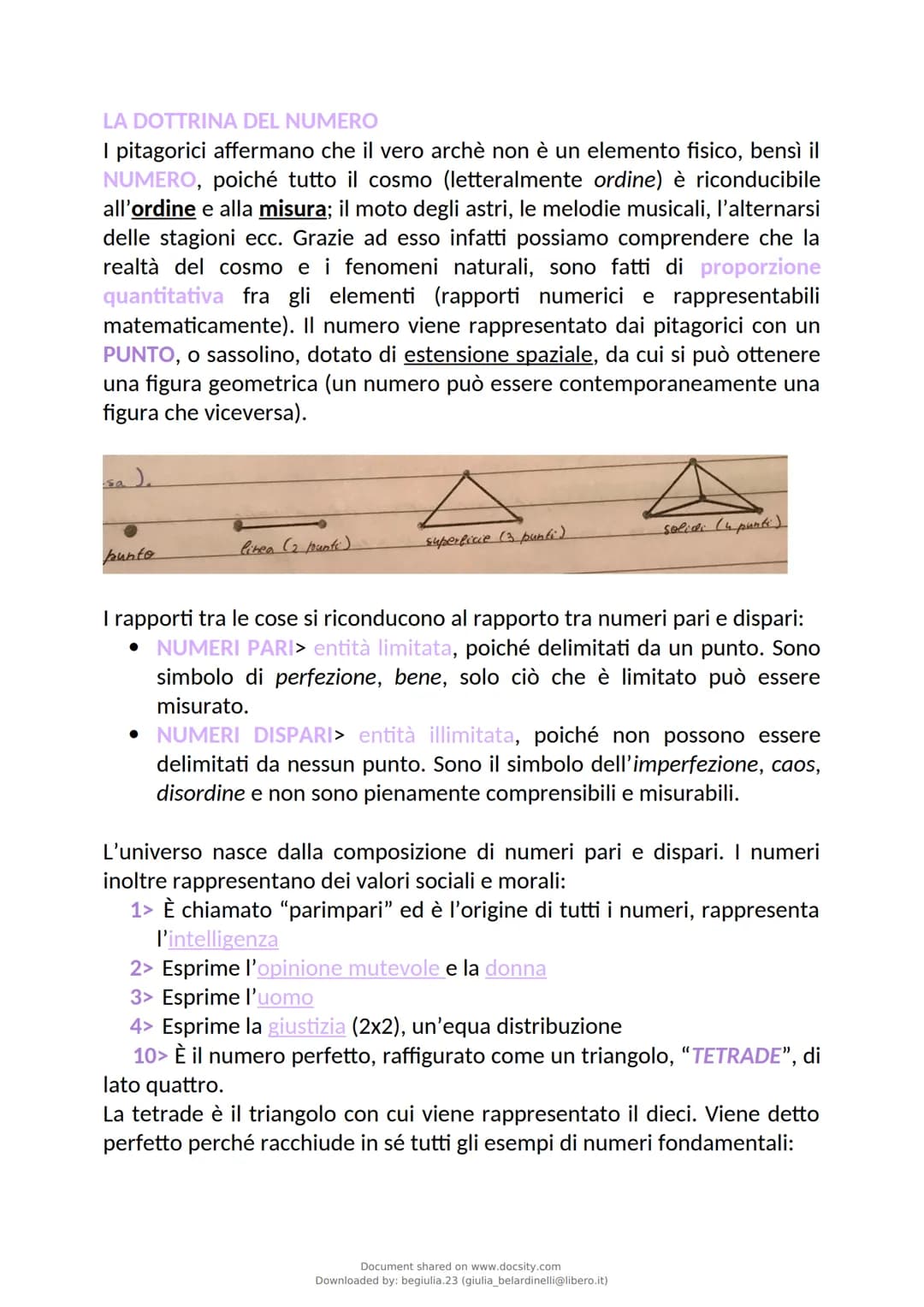 I PITAGORICI
Pitagora visse tra il 570-490 a.C. Egli era originario di Samo, Asia Minore,
ma si trasferì nella Magna Grecia a Crotone, all'e