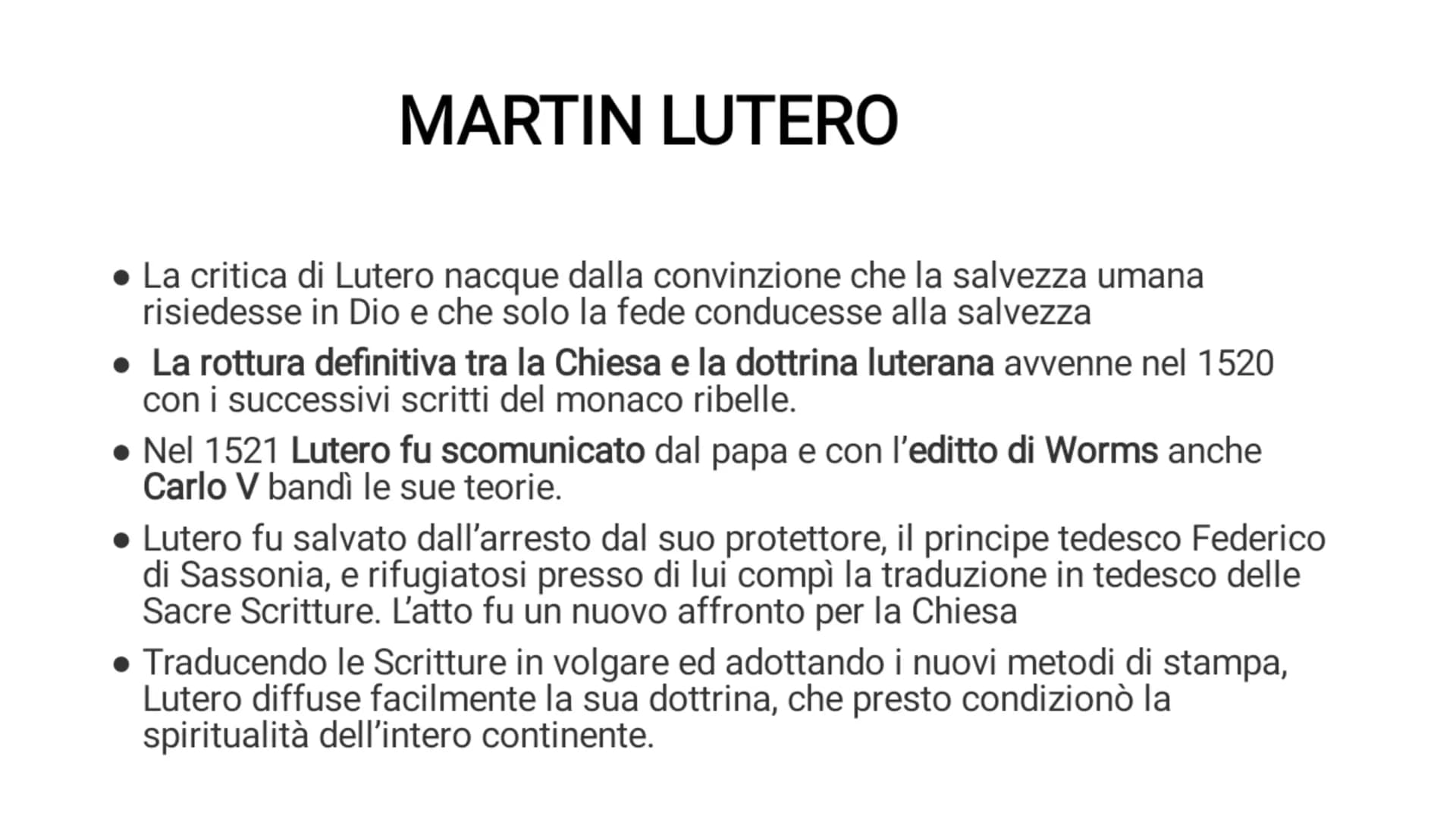 RIFORMA E CONTRORIFORMA INTRODUZIONE
La riforma protestante o luterana è il movimento religioso, con risvolti politici di tipo rivoluzionari