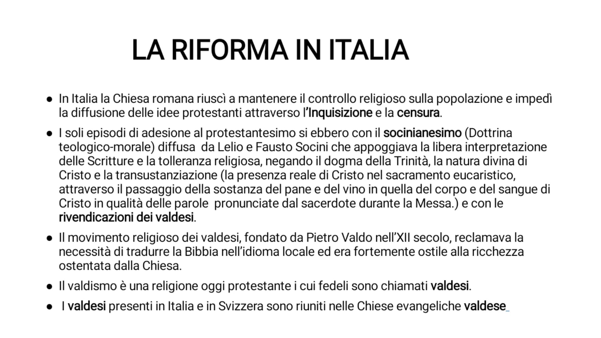 RIFORMA E CONTRORIFORMA INTRODUZIONE
La riforma protestante o luterana è il movimento religioso, con risvolti politici di tipo rivoluzionari