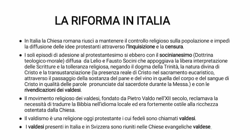 RIFORMA E CONTRORIFORMA INTRODUZIONE
La riforma protestante o luterana è il movimento religioso, con risvolti politici di tipo rivoluzionari