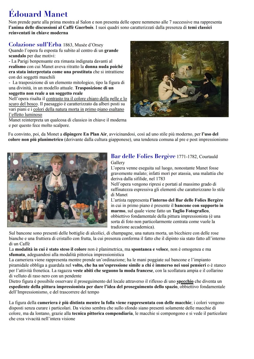Impressionismo
Parigi 1860 1870
È un movimento artistico che vede un allontanamento dalla produzione accademica; infatti gli artisti ricerca