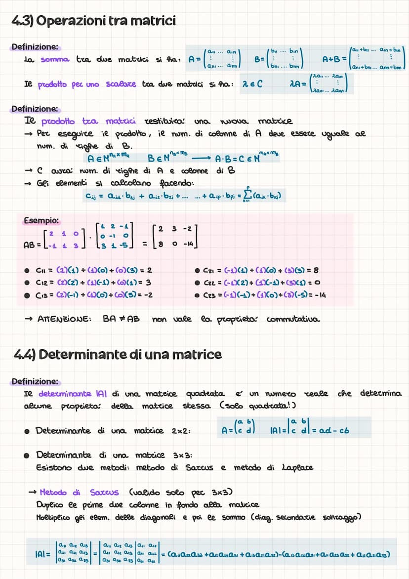 4.1) Matrice
Definizione:
Una matrice A e una tabella ordinata di N eighe ed M colonne formata da elementi
A=
a azı amı
Qiz ....
ain
dove
aj
