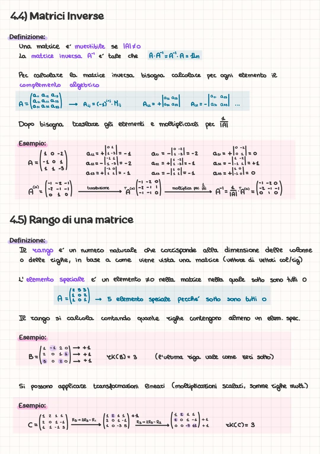 4.1) Matrice
Definizione:
Una matrice A e una tabella ordinata di N eighe ed M colonne formata da elementi
A=
a azı amı
Qiz ....
ain
dove
aj