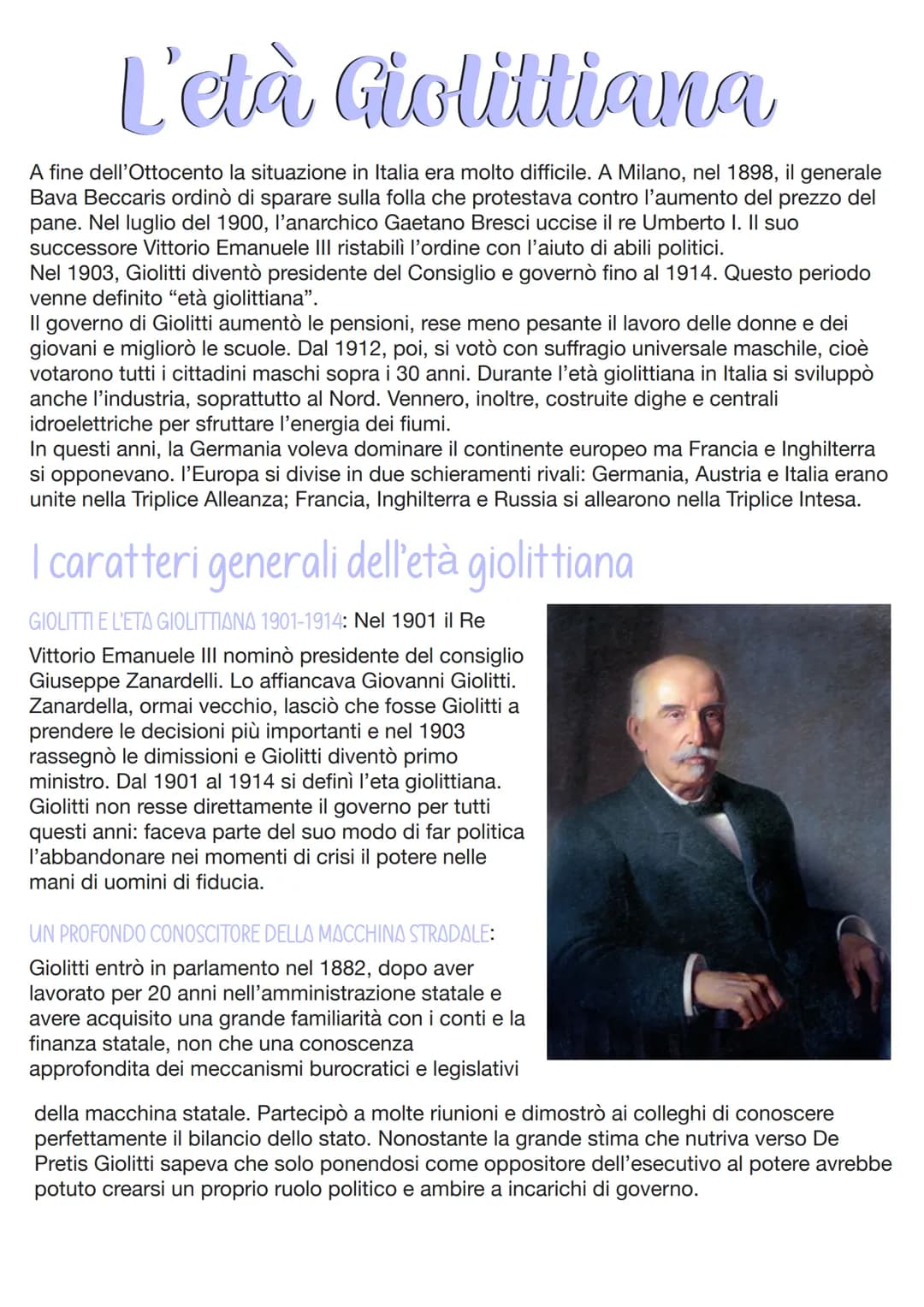 
<h2 id="contestostorico">Contesto storico</h2>
<p>Alla fine dell'Ottocento, l'Italia si trovava in una situazione molto difficile. Nel 1898