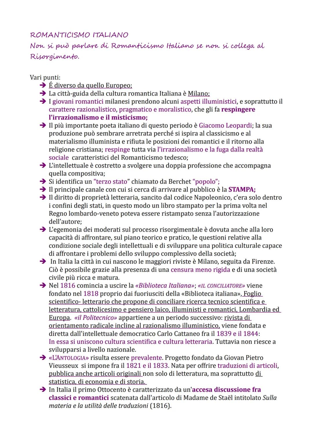 É un movimento culturale molto diverso dall'illuminismo; il
termine romanticismo indica una poesia che trasmette
inquietudine. Esistono due 