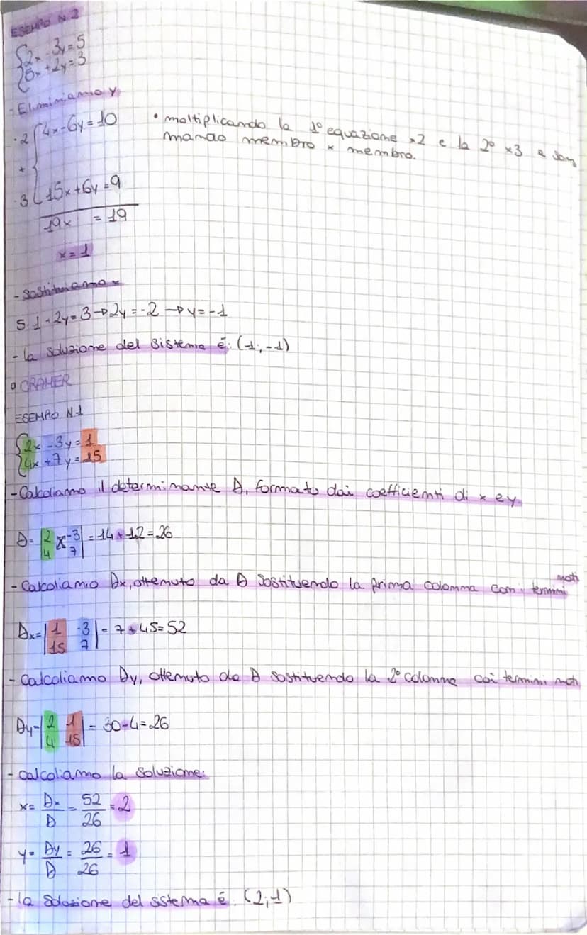 || SISTEMI UNERI
GRADO DI UN SISTEMA De il prodotto dei gradi delle singole equazioni
FORMA NORMALE
→
Sax+by-c
(ax + by =c₁
a. a, b, b = coe