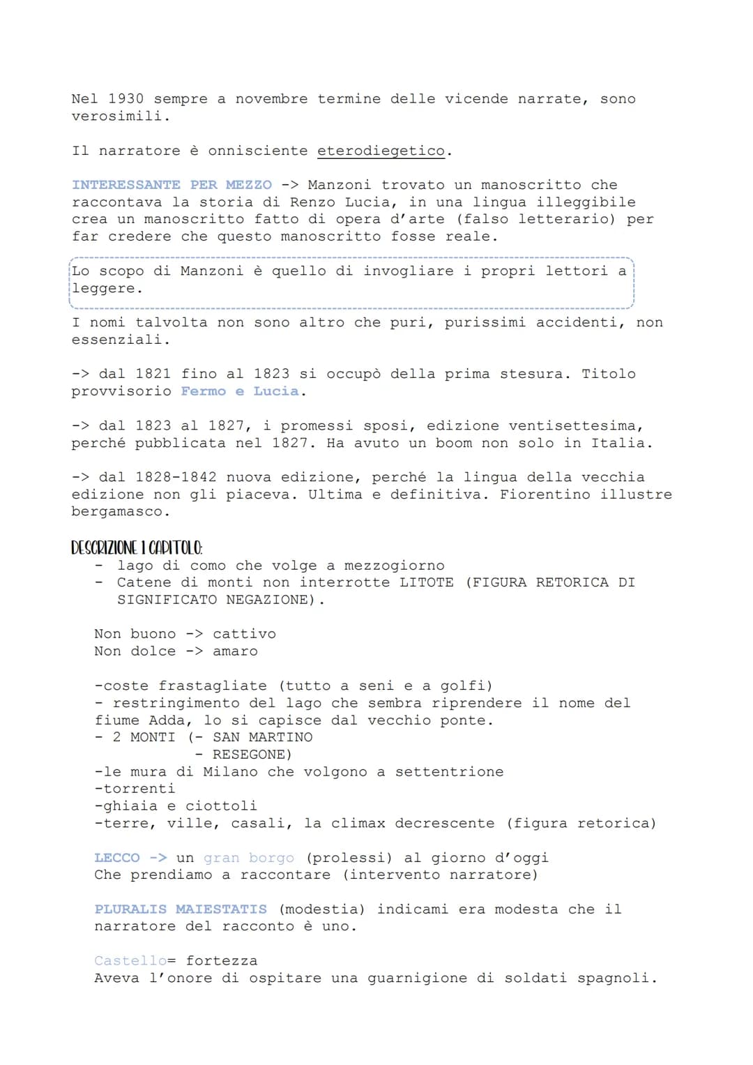 I provjessi sposi
Il romanzo (storico) in altri paesi era per la borghesia, mentre
in Italia
l'aristocrazia considerava il libro per donne e