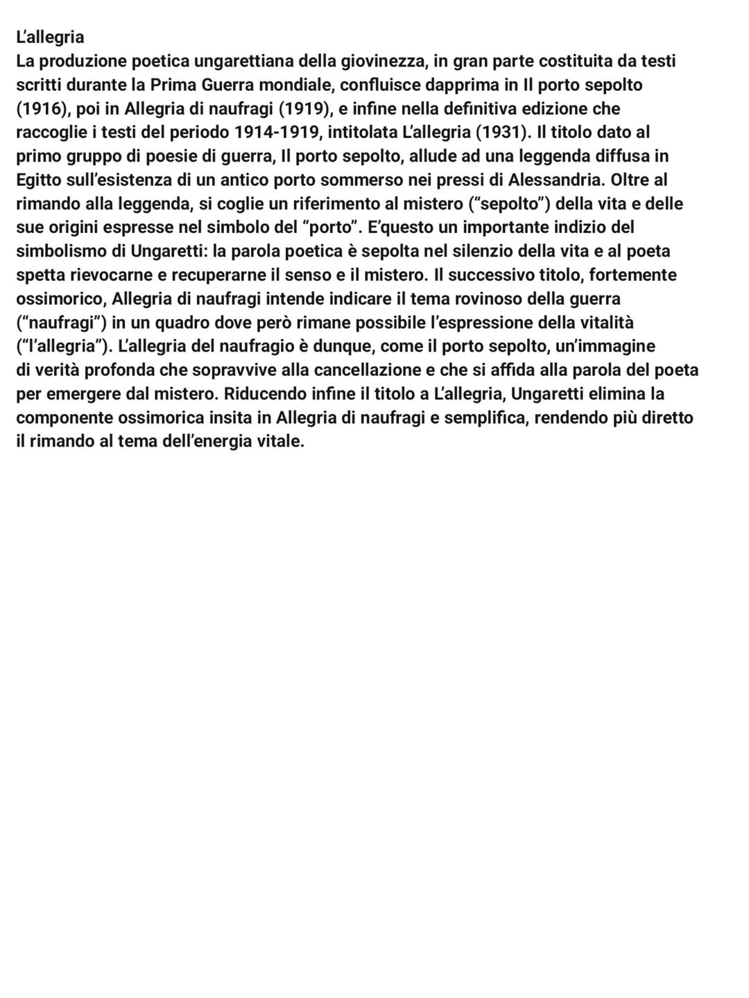 
<p>Giuseppe Ungaretti nasce l'8 febbraio 1888 ad Alessandria d'Egitto da Antonio Ungaretti e Maria Lunardini, entrambi lucchesi. Durante la