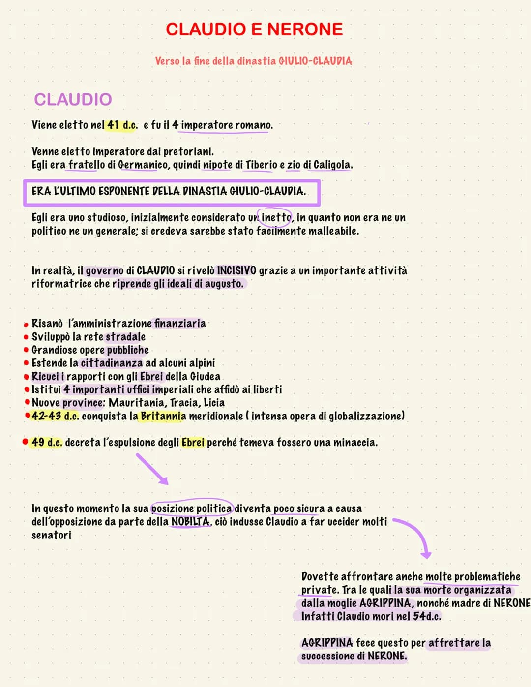 LA DINASTIA DEI FLAVI
Dopo NERONE Roma va in crisi e nel 69 d.c. si succedono degli imperatori
GALBA
Scelto dal Senato e
sfavorito ai
pretor