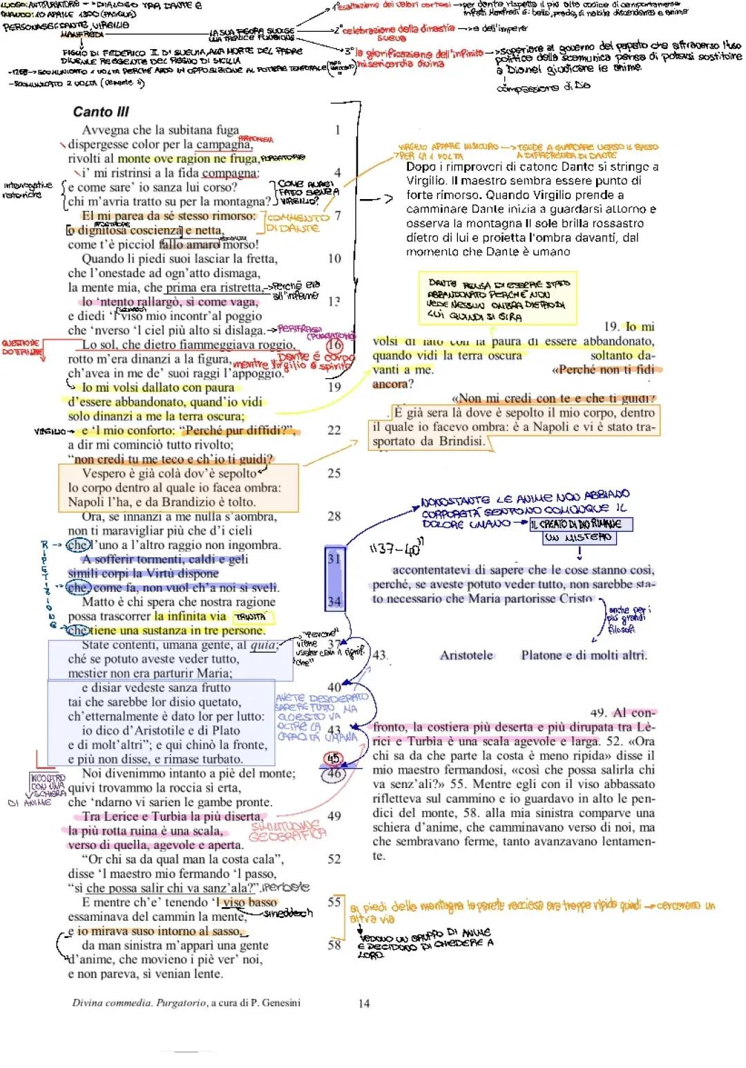 Analisi del 3° Canto del Purgatorio con Focus su Manfredi