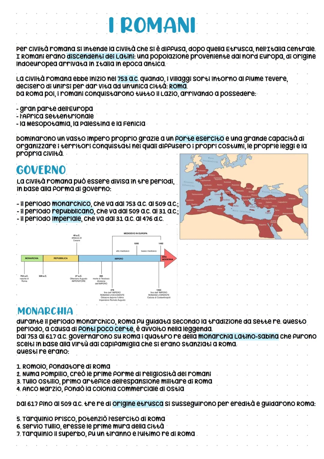 I ROMANI
per civiltà romana si intende la civiltà che si è diffusa, dopo quella Etrusca, nell'Italia centrale.
I ROMáni erano discendenti de