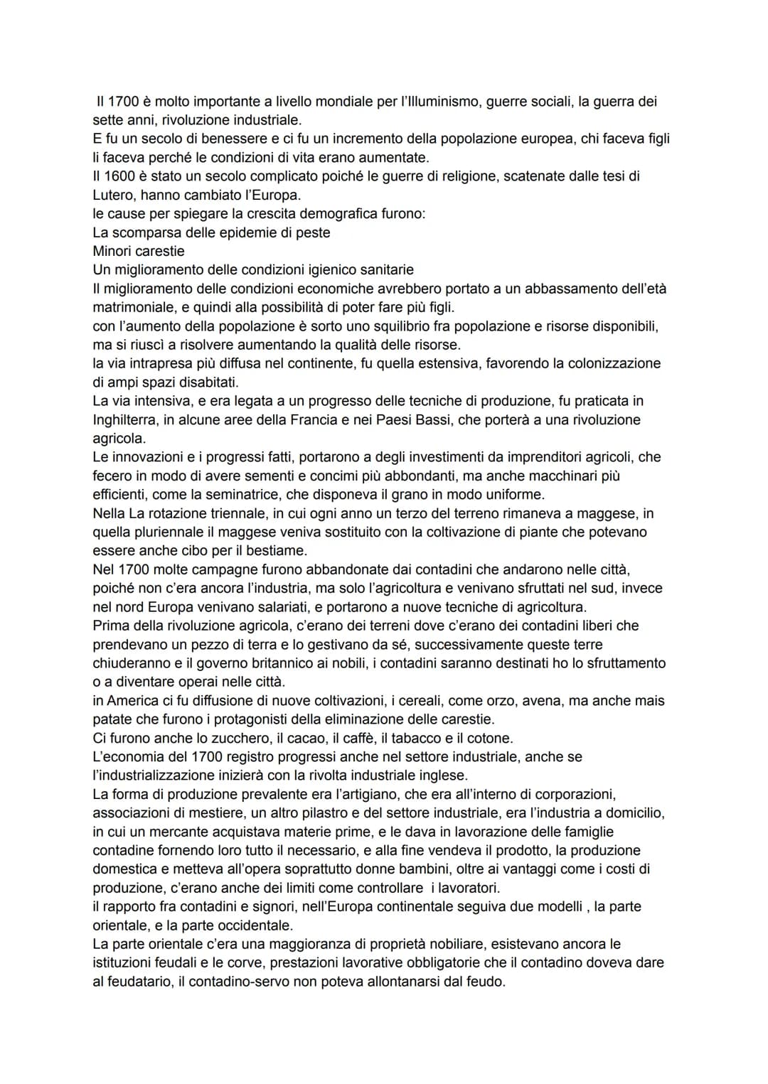 Il 1700 è molto importante a livello mondiale per l'Illuminismo, guerre sociali, la guerra dei
sette anni, rivoluzione industriale.
E fu un 