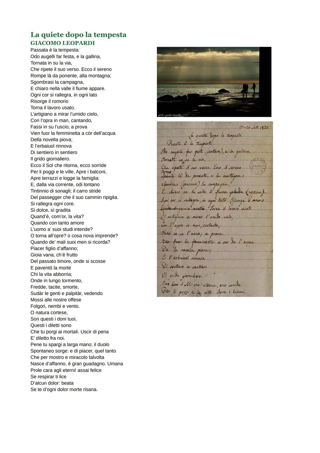 la quiete dopo la tempesta (Giacomo Leopardi)
