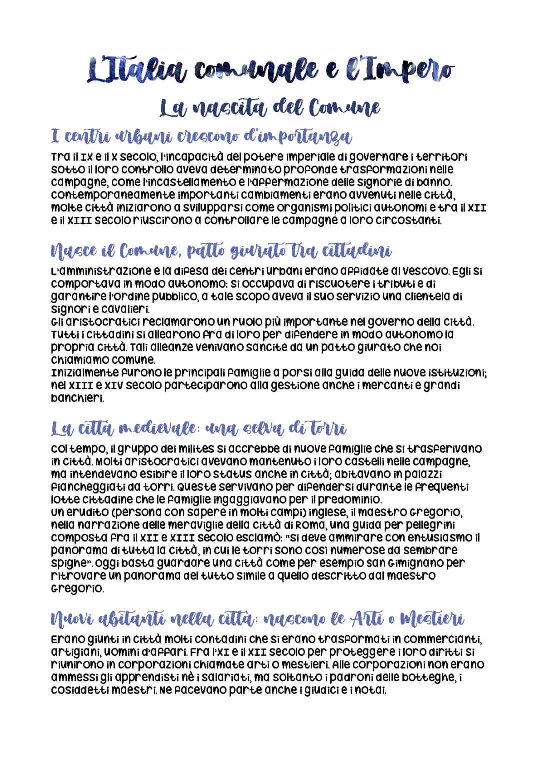 L’Italia comunale e l’impero