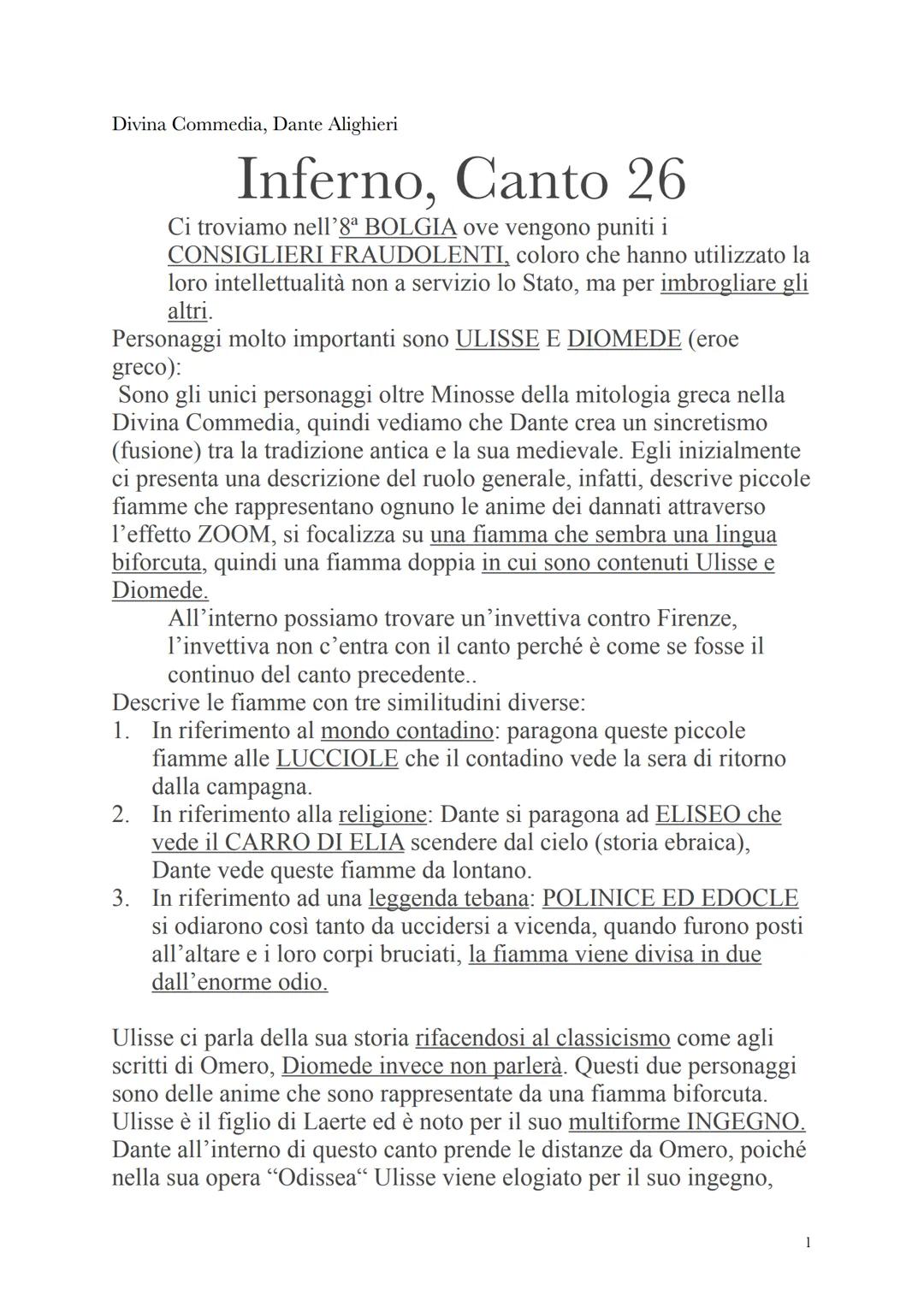 Divina Commedia, Dante Alighieri
Inferno, Canto 26
Ci troviamo nell'8ª BOLGIA ove vengono puniti i
CONSIGLIERI FRAUDOLENTI, coloro che hanno
