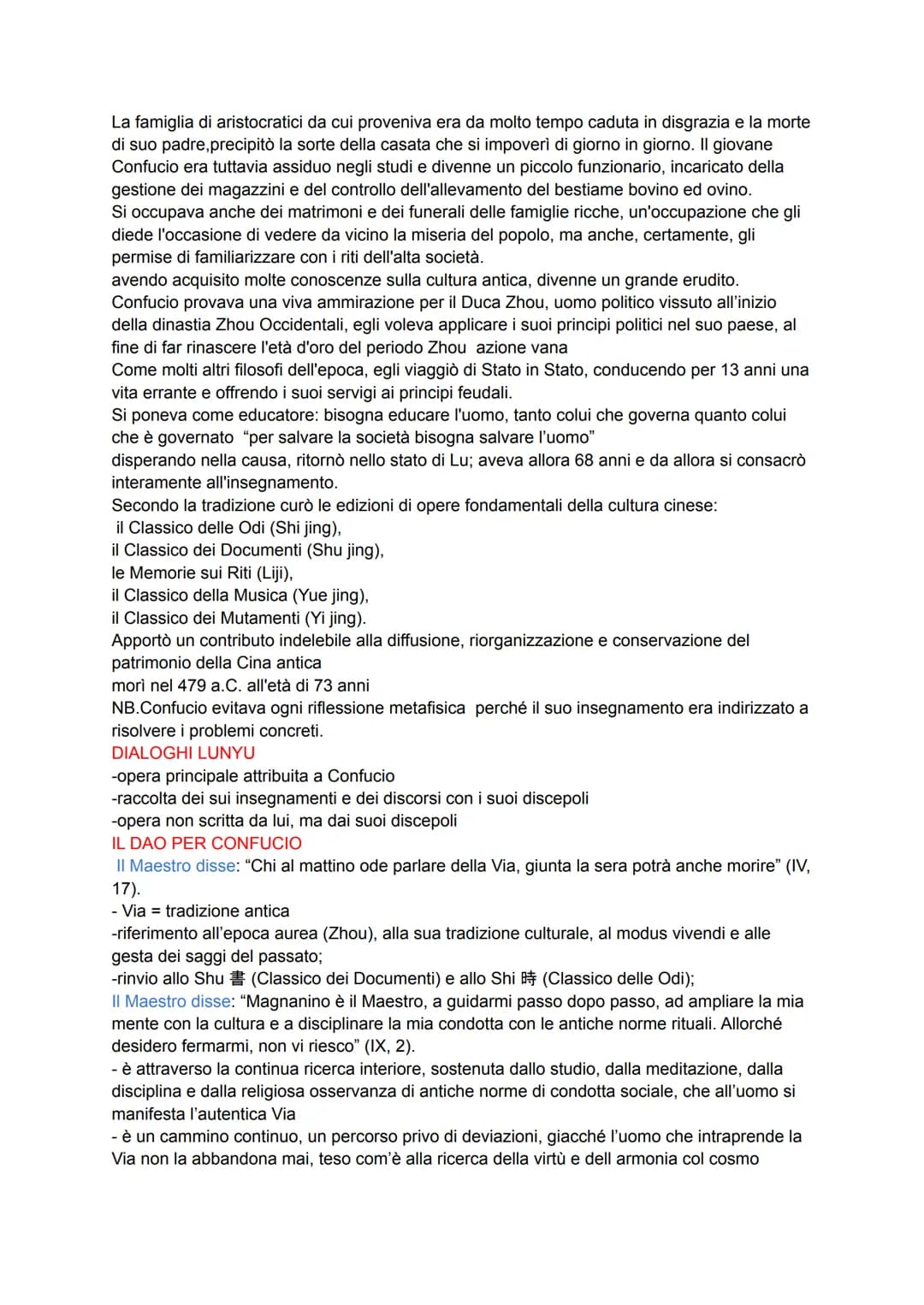 
<p>La filosofia cinese ha una natura pratica e si indirizza sia all'individuo che alle organizzazioni politiche. Il Confucianesimo consider