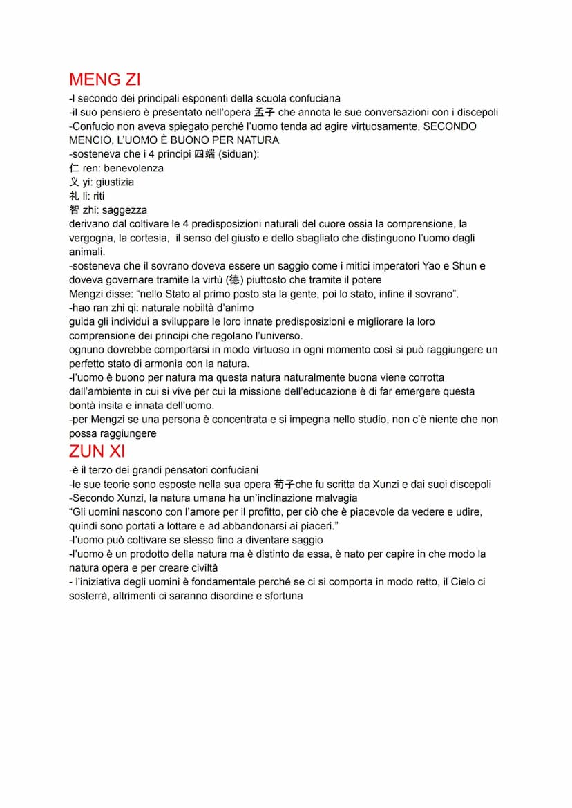 
<p>La filosofia cinese ha una natura pratica e si indirizza sia all'individuo che alle organizzazioni politiche. Il Confucianesimo consider