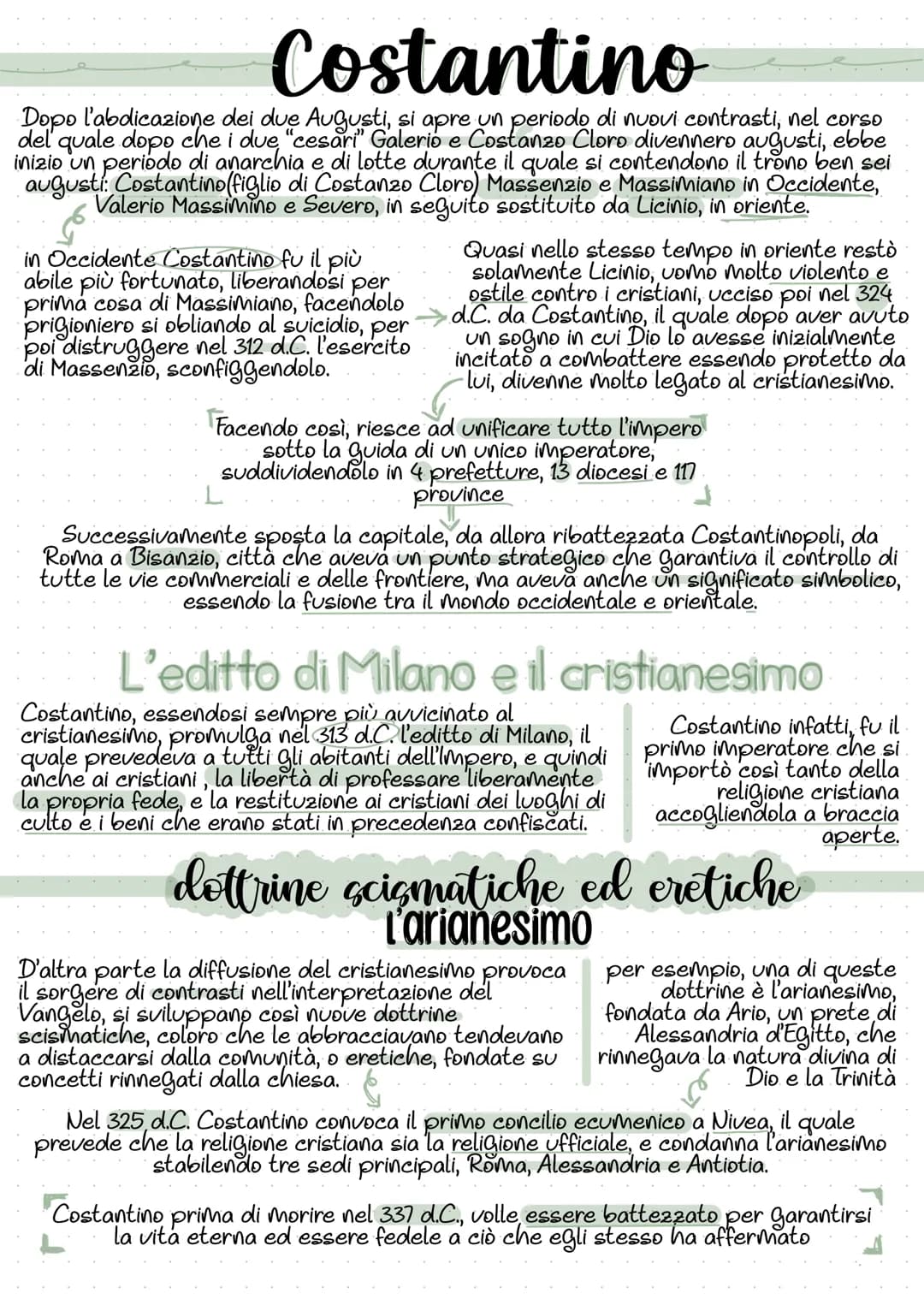 Costantino
Dopo l'abdicazione dei due Augusti, si
del quale dopo che i due "cesari Cose apre un periodo di nuovi contrasti, nel corso
e Cost