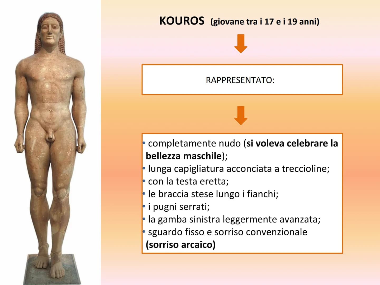 LA SCULTURA ARCAICA
https://www.youtube.com/watch?v=nNMktelyzSE Intorno alla metà del VIII sec. a.C. in Grecia, la grande statuaria monument