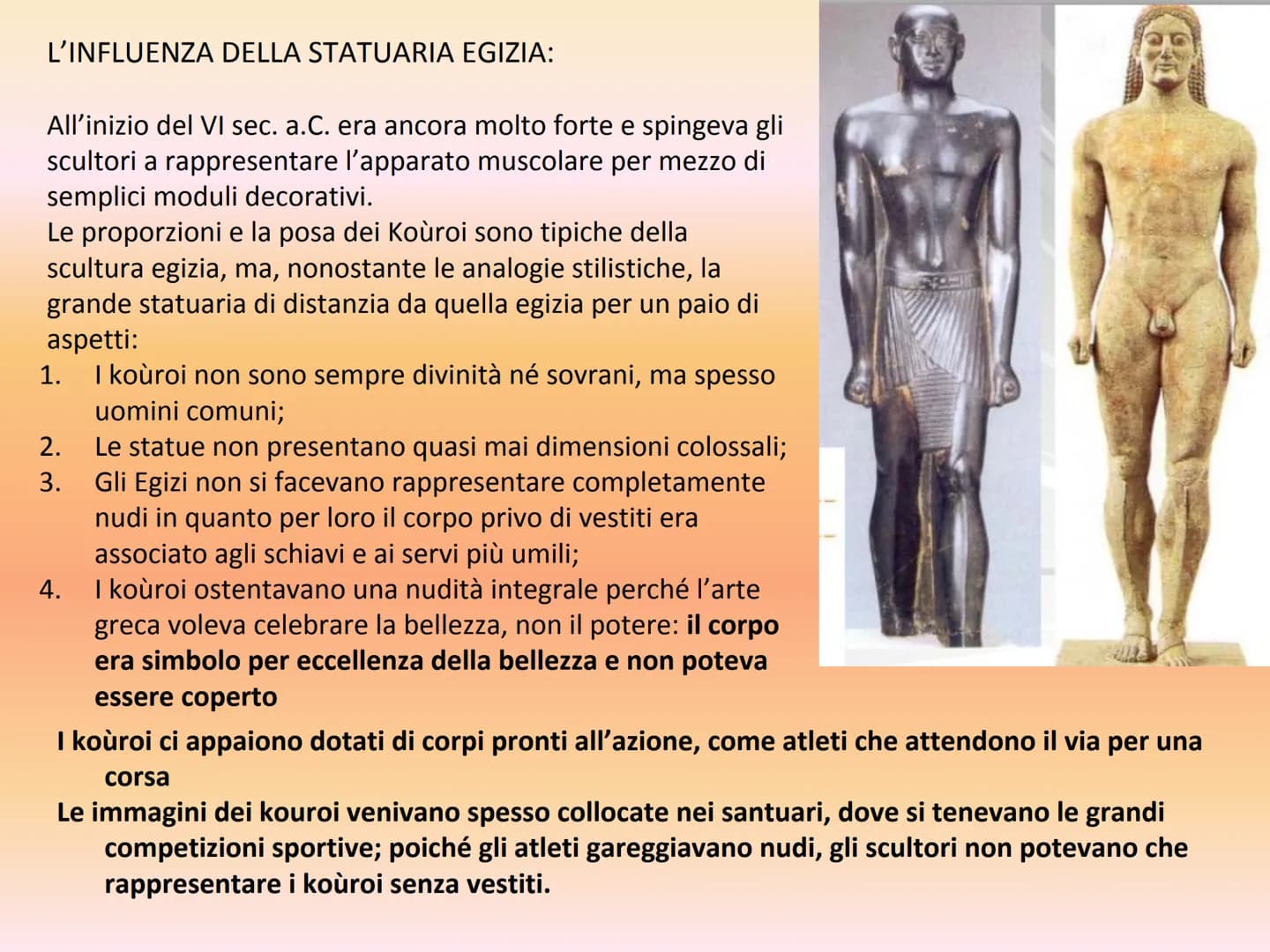 LA SCULTURA ARCAICA
https://www.youtube.com/watch?v=nNMktelyzSE Intorno alla metà del VIII sec. a.C. in Grecia, la grande statuaria monument