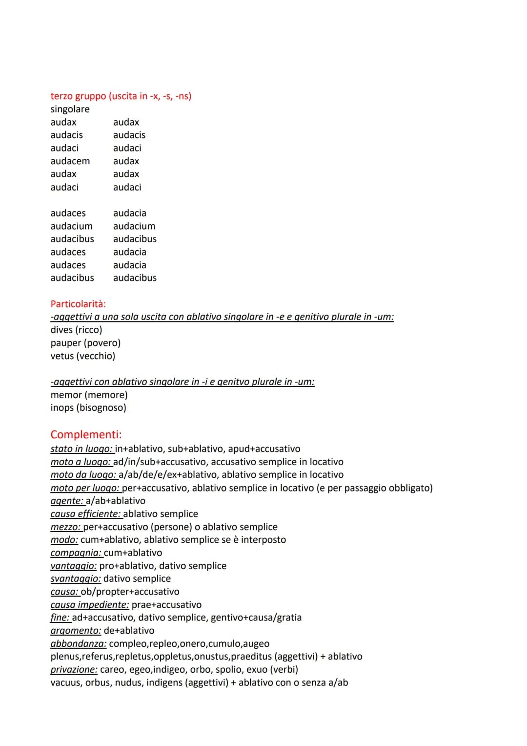 Prima declinazione
Rosa
Rosae
Rosae
Rosam
Rosa
Rosa
Maschili: advena, agricola, athleta, incola, nauta, poeta
Particolarità:
-genitivo singo
