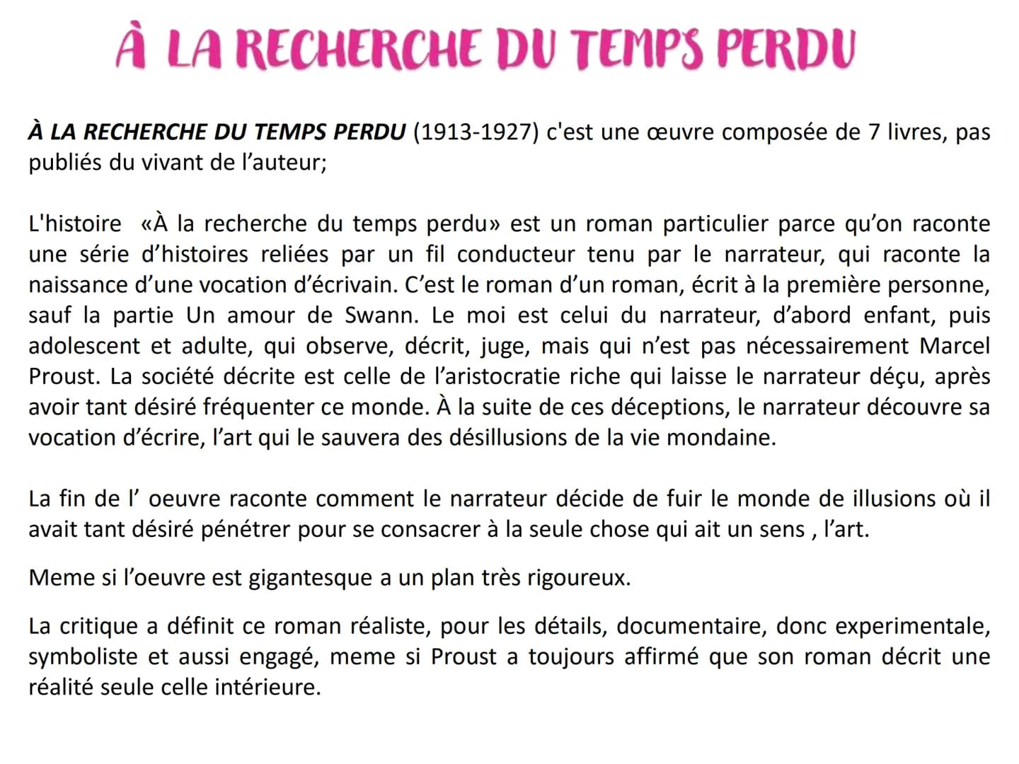 MARCEL PROUST
LA VIE
Né à Paris dans une famille bourgeoise riche, Marcel Proust fait de solides études
malgré une santé fragile. C'est pend